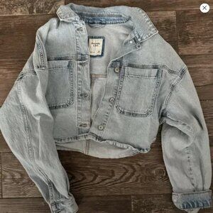 Abercrombie Light Jean Jacket Oversized Crop (Small or Medium)